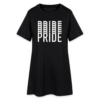 Pride-Typografie in Farbclustern - Frauen T-Shirt-Kleid - Schwarz - Vorne