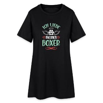 J’adore mon boxer avec des ailes - Robe T-shirt Femme - noir - Devant