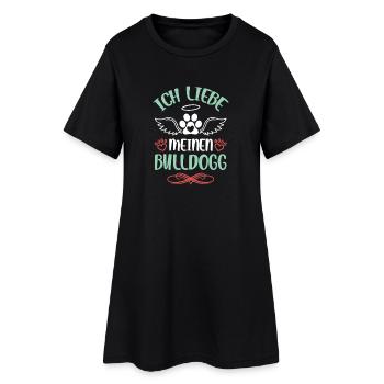 Bulldog Love avec des ailes - Robe T-shirt Femme - noir - Devant