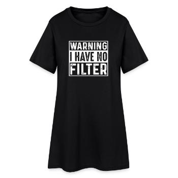 Avertissement : Graphique d’attitude sans filtre - Robe T-shirt Femme - noir - Devant