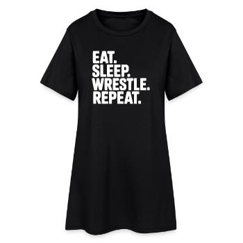 Mange. Dors. Lutte. Répétez. - Robe T-shirt Femme - noir - Devant