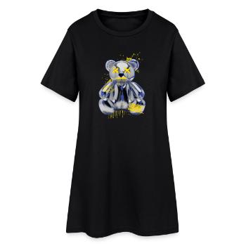 Art de rue néon en métal graffiti - Robe T-shirt Femme - noir - Devant