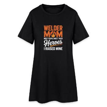 Welder Mom I Raised Mine Schweißerhelden - Frauen T-Shirt-Kleid - Schwarz - Vorne