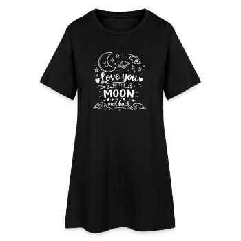Moon love to the moon - Women’s T-Shirt Dress - black - Front