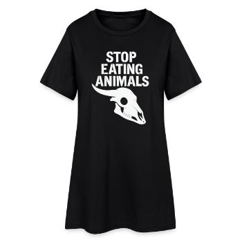 Arrêtez de manger des animaux – Protéger la vie animale - Robe T-shirt Femme - noir - Devant