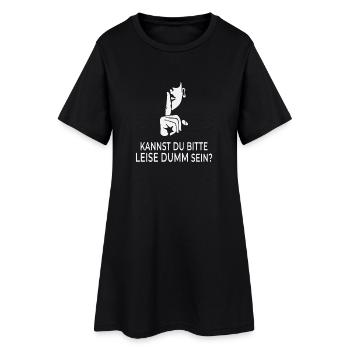 Peux-tu s'il te plaît être silencieusement stupide ? - Robe T-shirt Femme - noir - Devant