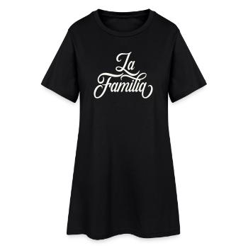 La Familie Schriftzug - Frauen T-Shirt-Kleid - Schwarz - Vorne