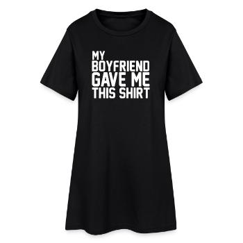 Mon copain m’a offert ce t-shirt en cadeau de couple - Robe T-shirt Femme - noir - Devant