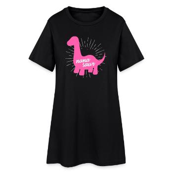 Famille de grand-mères dinosaures roses Nanasaur - Robe T-shirt Femme - noir - Devant