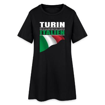 Turin - Frauen T-Shirt-Kleid - Schwarz - Vorne