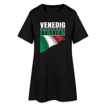 Venise - Robe T-shirt Femme - noir - Devant