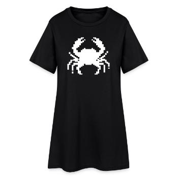 Pixel crab design - Women’s T-Shirt Dress - black - Front