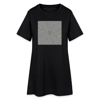 Labyrinthe optique en étoile - Robe T-shirt Femme - noir - Devant