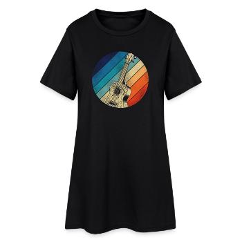 Hawaiian Ukulele Uke Retro Vintage - Frauen T-Shirt-Kleid - Schwarz - Vorne