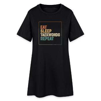 Eat Sleep Taekwondo Repeat - Women’s T-Shirt Dress - black - Front