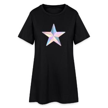 Étoile irisée pastel - Robe T-shirt Femme - noir - Devant
