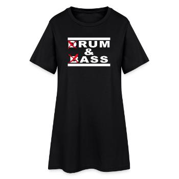 Rum & Ass – Drum and Bass Word Game - Women’s T-Shirt Dress - black - Front