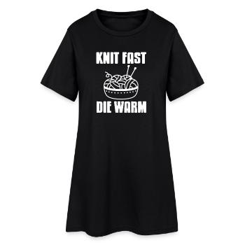 Tricote vite : la laine chaude et drôle Citation de Rebel - Robe T-shirt Femme - noir - Devant