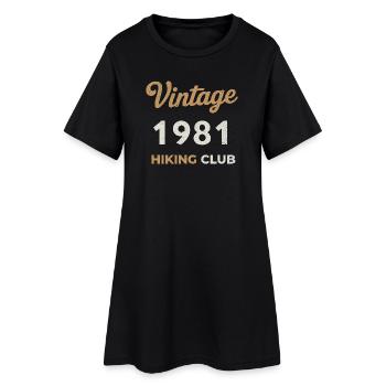 Vintage 1981 – Sailing Club Retro Geburtsjahr - Frauen T-Shirt-Kleid - Schwarz - Vorne