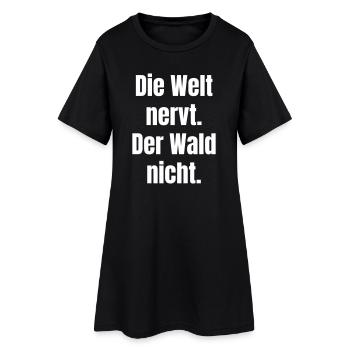 Le monde est agaçant, la forêt ne l’est pas - Robe T-shirt Femme - noir - Devant