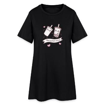 Parfait Mélange Bubble Tea Kawaii - Robe T-shirt Femme - noir - Devant