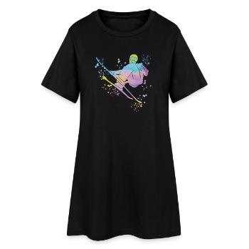 Ski alpin Sports d’hiver Ski nordique - Robe T-shirt Femme - noir - Devant