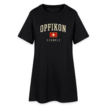 Opfikon Suisse Drapeau Vintage - Robe T-shirt Femme - noir - Devant
