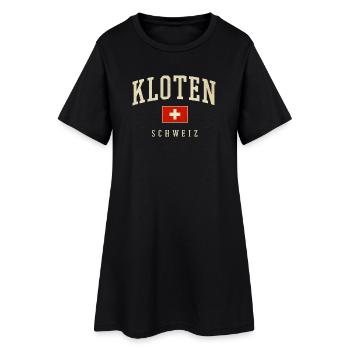 Logo rétro de Kloten Suisse - Robe T-shirt Femme - noir - Devant