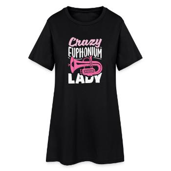 Vintage Euphonium Spieler - Frauen T-Shirt-Kleid - Schwarz - Vorne