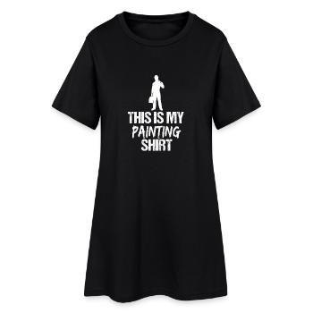 Funny Painter Quote White Artist Silhouette - Women’s T-Shirt Dress - black - Front