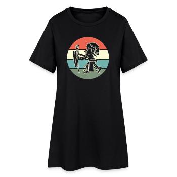 aztec Maya kalender Inka - Frauen T-Shirt-Kleid - Schwarz - Vorne