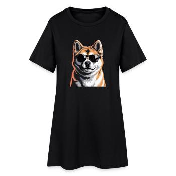 Akita - Robe T-shirt Femme - noir - Devant