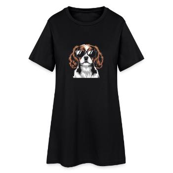 Épagneul du roi Charles - Robe T-shirt Femme - noir - Devant