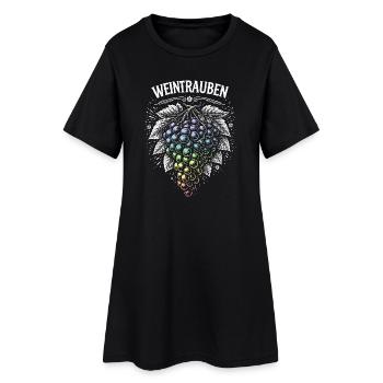 Motif arc-en-ciel des raisins - Robe T-shirt Femme - noir - Devant