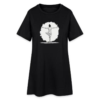 Yoga Exercice, Équilibre, Pleine Conscience et Relaxation - Robe T-shirt Femme - noir - Devant