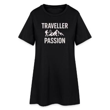 Passion pour le voyage Randonnée en montagne - Passion du voyageur - Robe T-shirt Femme - noir - Devant