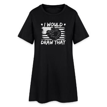 Peintre d’art drôle, je préférerais peindre, dessiner. - Robe T-shirt Femme - noir - Devant