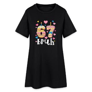 Cœur de Donut d’anniversaire 67 - Robe T-shirt Femme - noir - Devant
