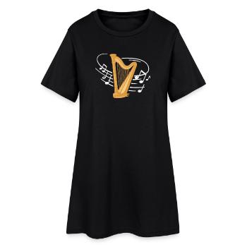 Harpe Partition Harpiste Harpiste Orchestre - Robe T-shirt Femme - noir - Devant