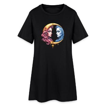 Lune jumelle : Visages dans Eclipse - Robe T-shirt Femme - noir - Devant