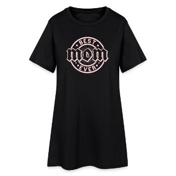 Pink Love Best Ever-Abzeichen - Frauen T-Shirt-Kleid - Schwarz - Vorne