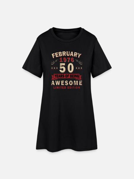 50e anniversaire – Année – février 1976 - Robe T-shirt Femme - noir
