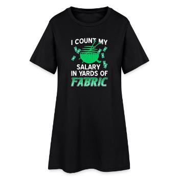 Salaire en mètres de tissu Humour drôle de couture - Robe T-shirt Femme - noir - Devant