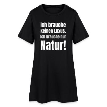 Nature instead of luxury Typography - Women’s T-Shirt Dress - black - Front