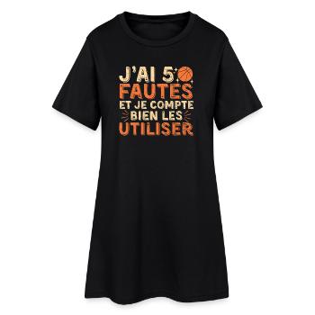 Ich habe fünf Fouls, Humor-Basketball - Frauen T-Shirt-Kleid - Schwarz - Vorne