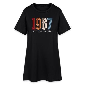 1987 édition limitée vintage - Robe T-shirt Femme - noir - Devant