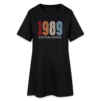 1989 édition limitée vintage - Robe T-shirt Femme - noir - Devant