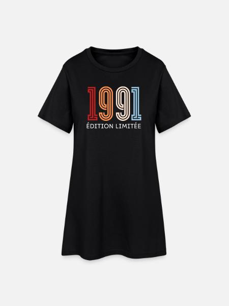 1991 édition limitée vintage - Robe T-shirt Femme - noir