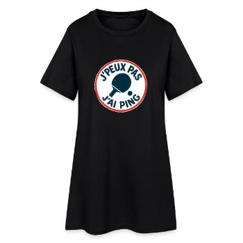 J'peux pas J'ai Ping - Robe T-shirt Femme - noir - Devant