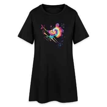 Ski alpin Sports d’hiver Ski nordique - Robe T-shirt Femme - noir - Devant